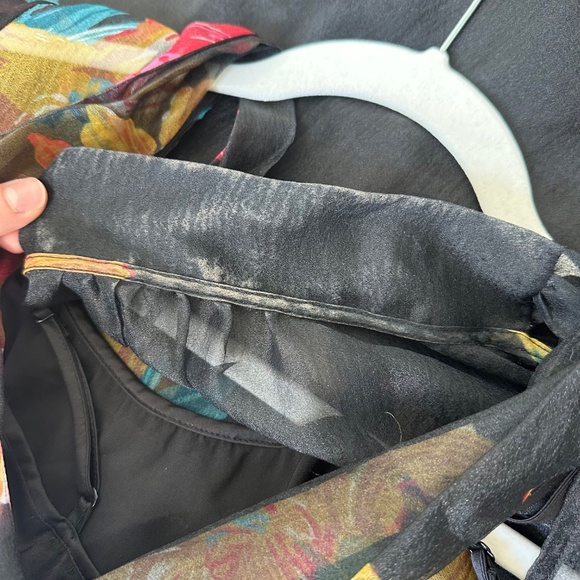 STAUD Calluna First Bloom Black Floral Maxi Dress Gown Organza Tie Size Small - Picture 10 of 14